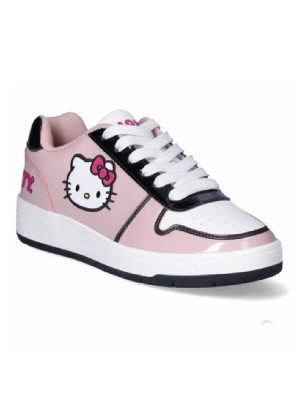 Hello Kitty Women’s Pink, White, And Black Casual Court Sneakers Size 10 New